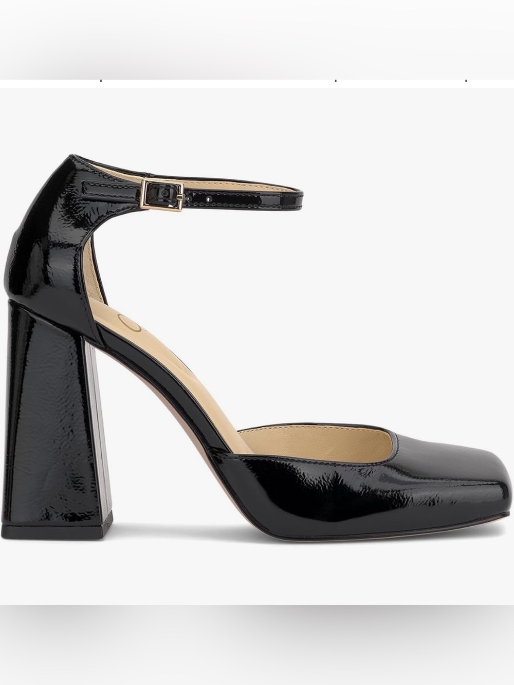 Jessica Simpson Black Patent Block Heel Mary Jane Pumps